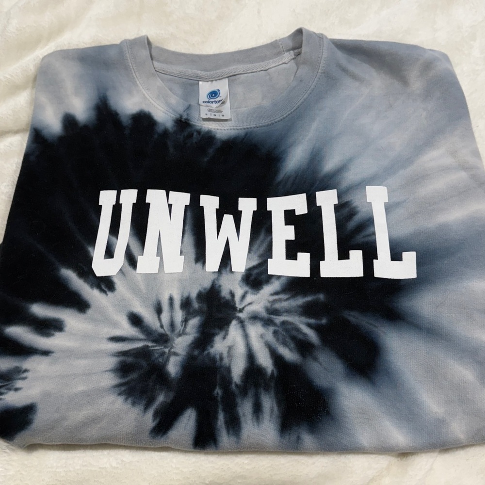 Unwell Tie-Dye Women's Top - Black and Gray